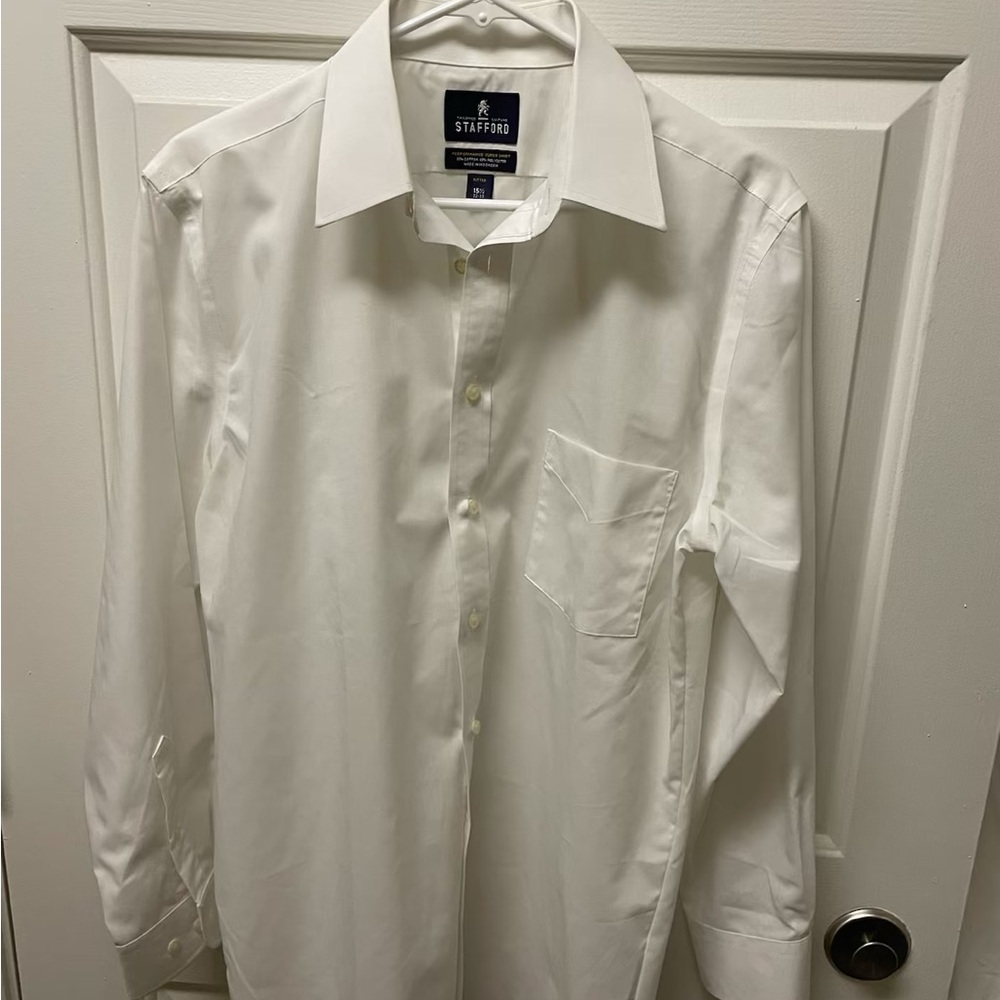 Stafford Men's Classic White Dress Shirt